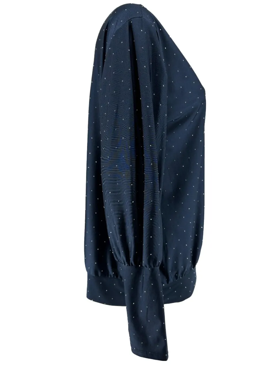 blouse_met_strass_steentj_1-2.webp Blouse met strass steentjes en boord met V-hals Tippie donker blauwSALE #FBK