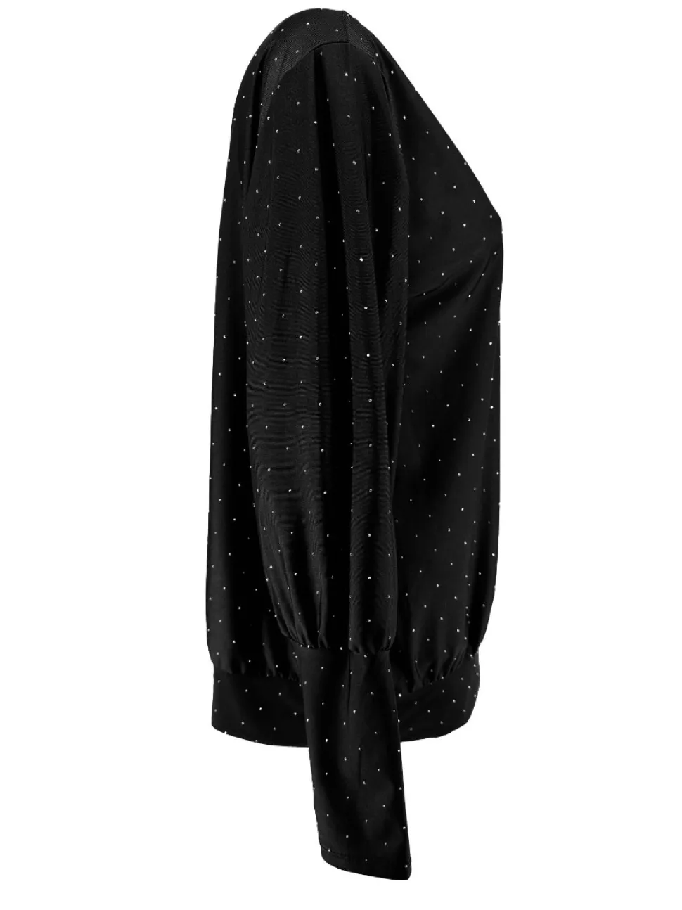 blouse_met_strass_steentj_1-3.webp Blouse met strass steentjes en boord met V-hals Tippie zwartSALE #FBK