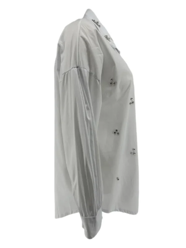 Blouse met strass stenen all-over off-white