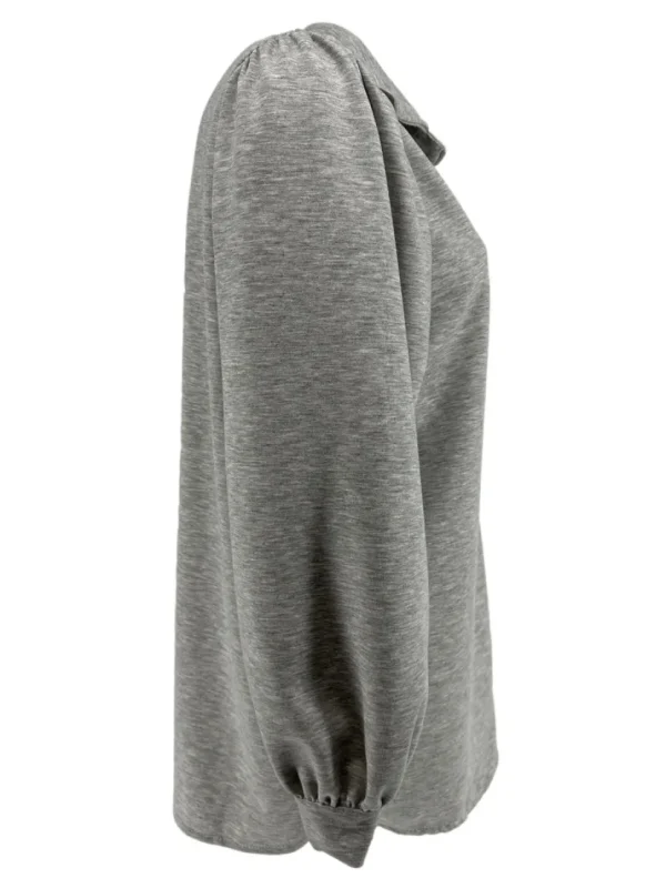 Blouse van dikkere stof met pofmouw Rhoda grijs.(gts)