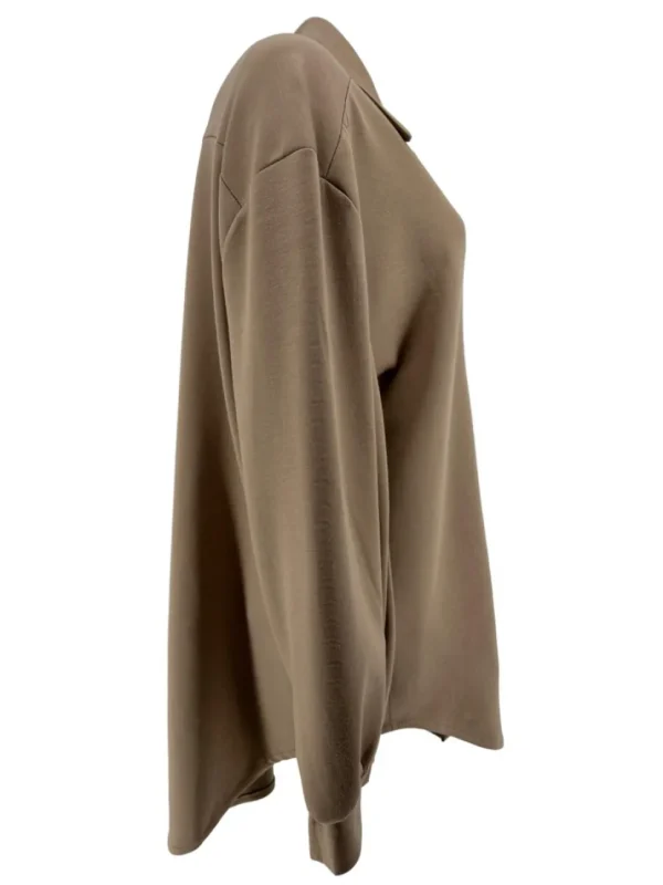 Blouse van dikkere stof met kraag en knopen Mikky zand