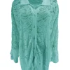 Blouse van kant met ruffle mouw Willow mint