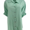 Blouse/poncho met korte mouw Betsy licht groen