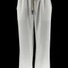 Broek met elastische taille en zwarte bies lily wit