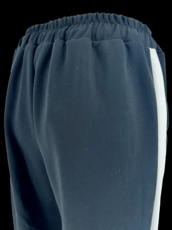 Broek met elastische taille en witte bies lily zwart