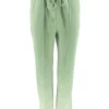 Broek met koord en naad Rhodé licht groen.(gts)