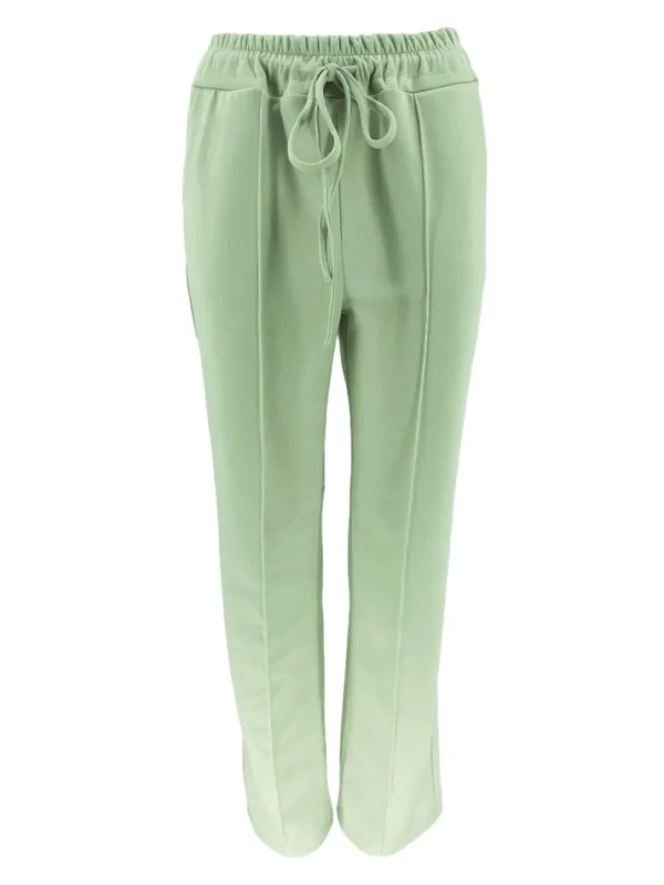 Broek met koord en naad Rhodé licht groen.(gts)
