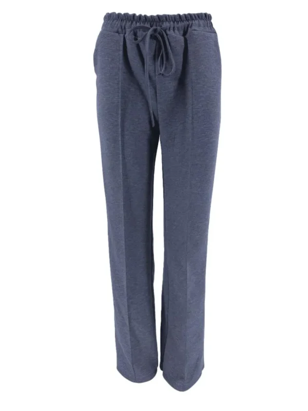 Broek met koord en naad Rhodé gemeleerd jeans blauw.(gts)