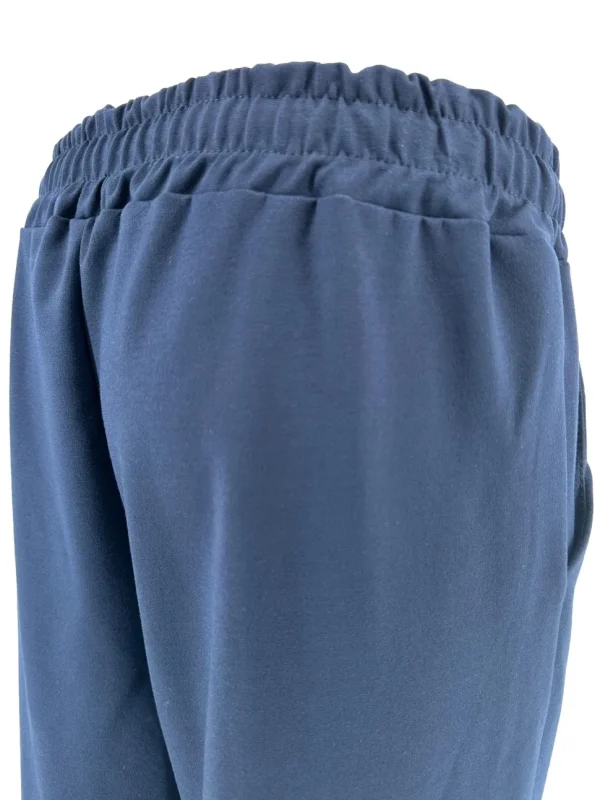 Broek met loveforever/championleague koordje en naad op de broekspijp donker blauw