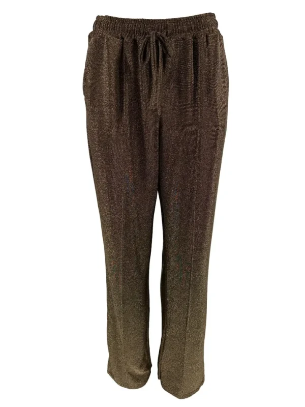 Broek met rechte broekspijp en naad Sibel goud