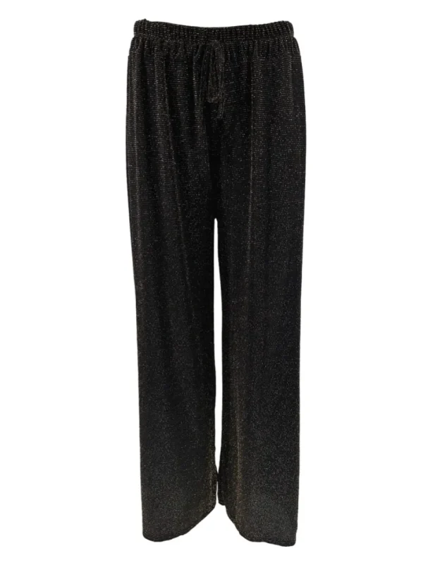 Broek met rechte broekspijp en koord glitter DOTTED goudSALE #FBK