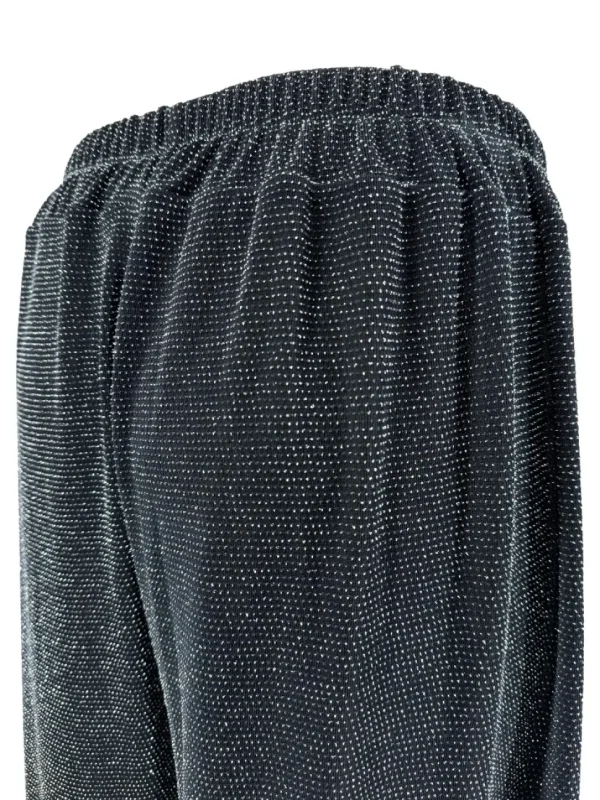 Broek met rechte broekspijp en koord glitter DOTTED zilverSALE #FBK