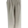 Broek met riem en rechte broekspijp Peggy beige