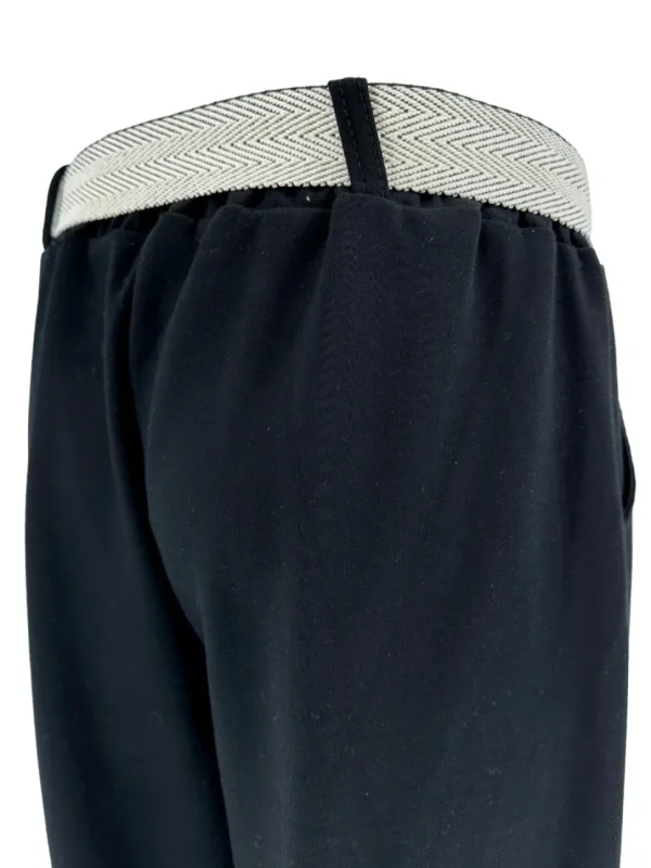 Broek met riem en rechte broekspijp Peggy zwart