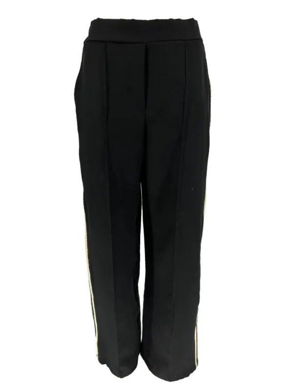 Broek met SPARKLE boord en naad zwart