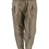 Broek met zakjes en riem metallic goud