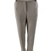 Broek met zakken en gouden details taupe.(gts)