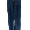 Broek van VELVET met naad en Loveforever koordje donker blauw. SALE