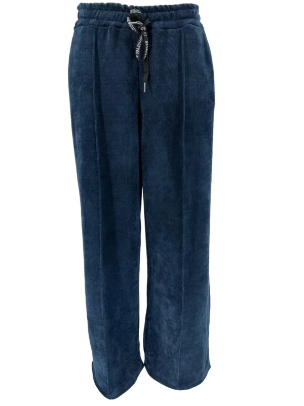 Broek van VELVET met naad en Loveforever koordje donker blauw. SALE