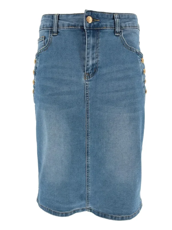 B.S Denim korte rok met gouden knopen ( BS6031(JRC) SALE