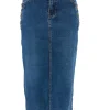 B.S. denim rok met gouden knopen op de zak (BS6156) SALE