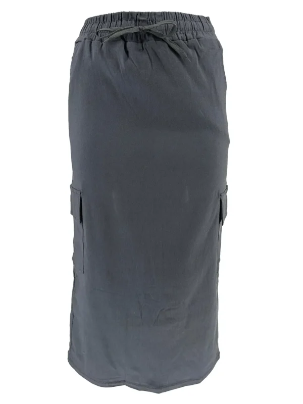 Cargo rok met zakken en koordje grijs (JUP-6) (TKD) (SALE)