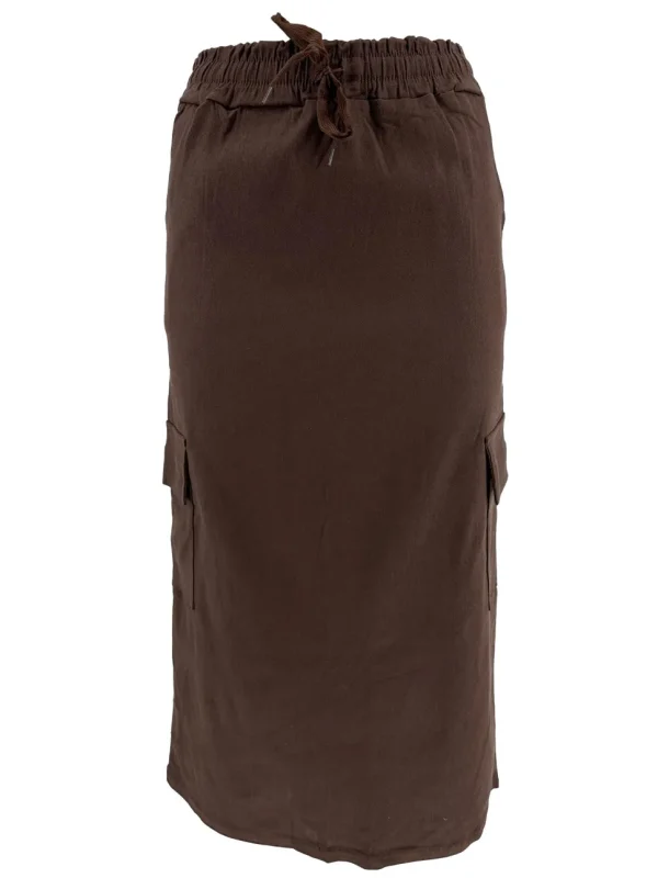 Cargo rok met zakken en koordje bruin (JUP-6) (TKD) (SALE)