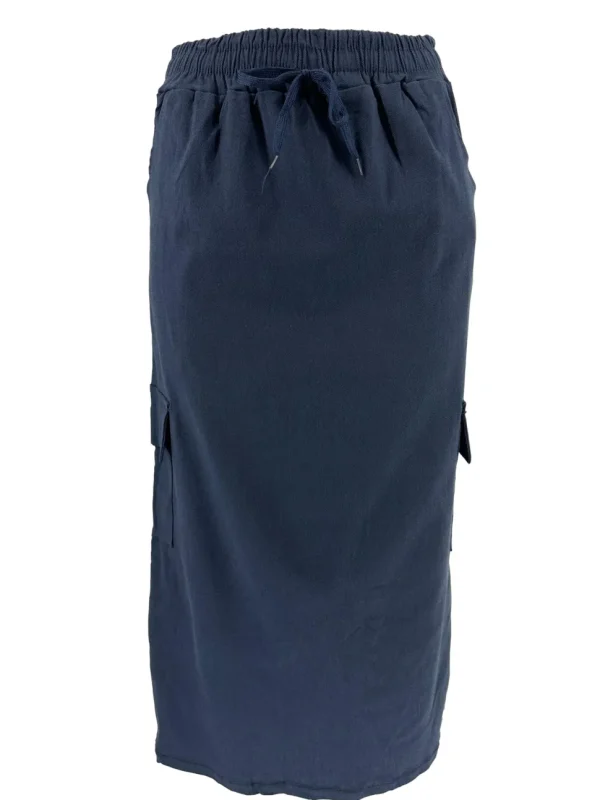 Cargo rok met zakken en koordje donker blauw (JUP-6) (TKD) (SALE)