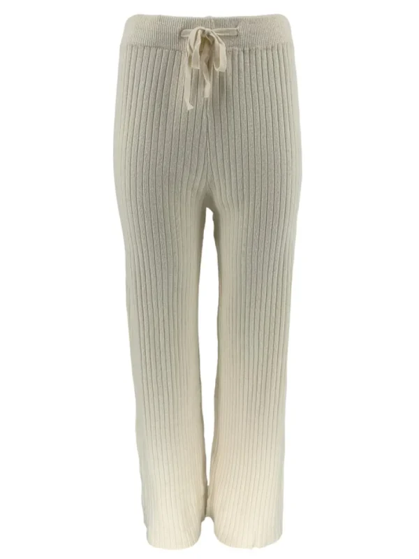 Comfy broeken met rib detail en koordje room