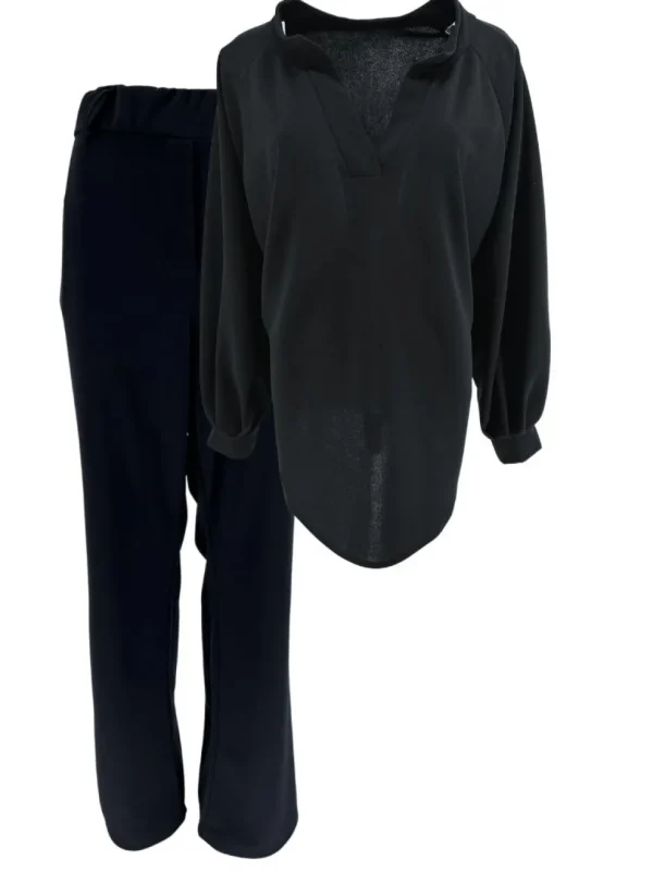 2-delig set met blouse en broek Stanny zwart