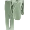 2-delig set met blouse en broek Stanny oud groen
