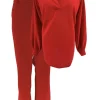 2-delig set met blouse en broek Stanny rood.