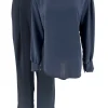 2-delig set met ronde hals en broek Judith donker blauw