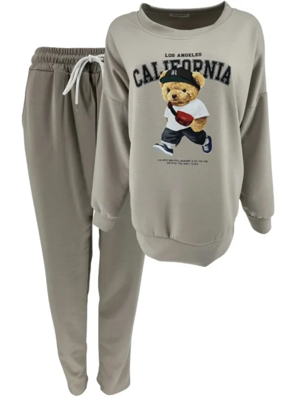 2-delig set met sweater Teddy taupe