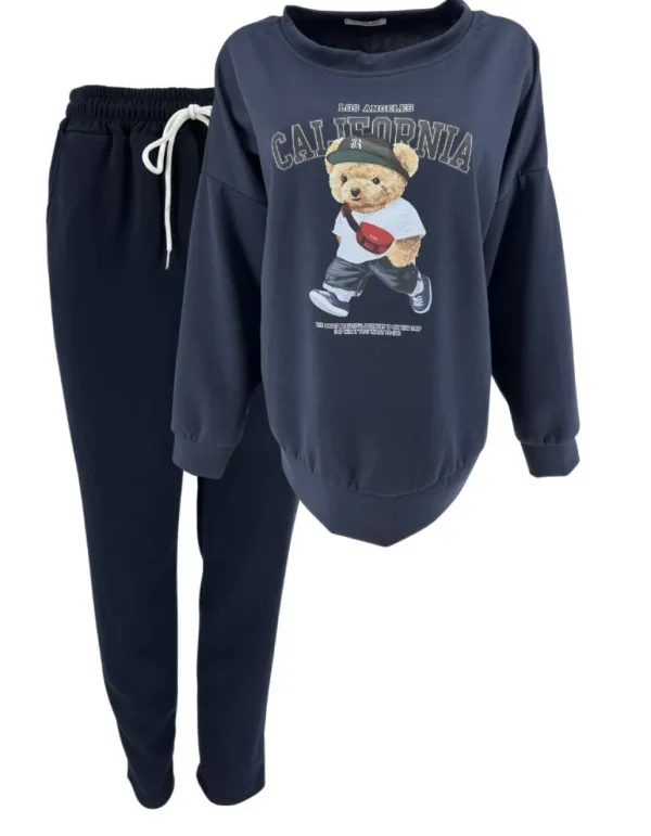 2-delig set met sweater Teddy donker blauw