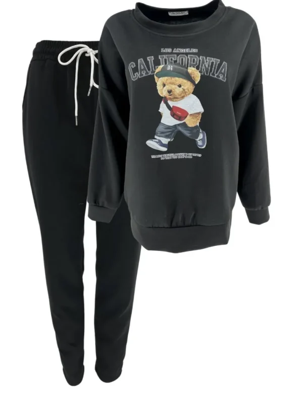 2-delig set met sweater Teddy zwart