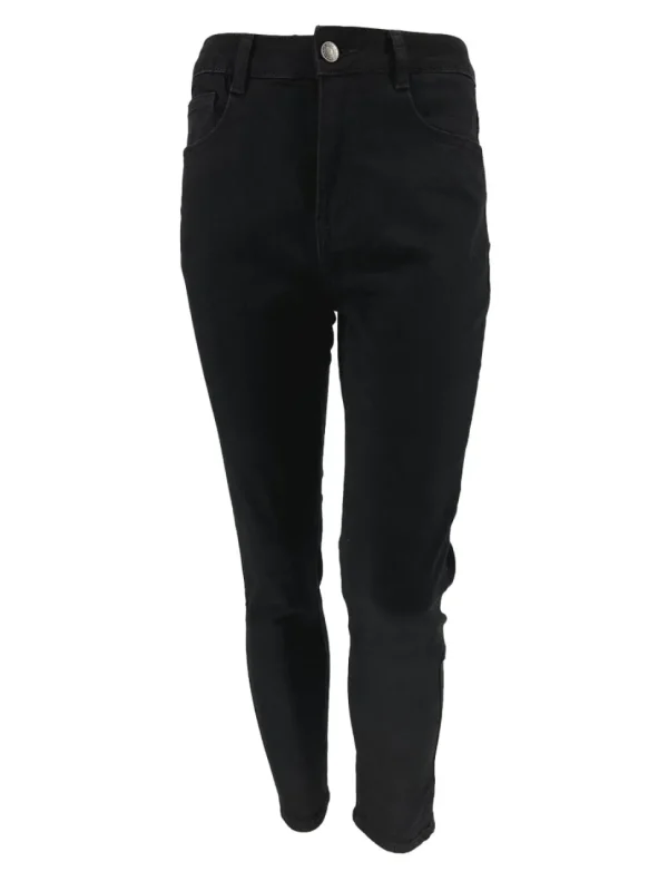 Fashion skinny jeans met ritssluiting zwart (88742)