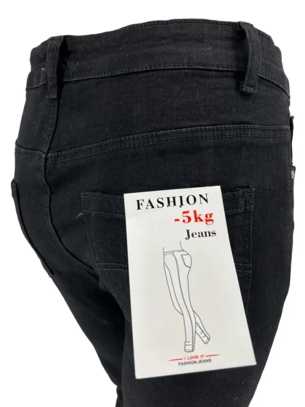 Fashion skinny jeans met ritssluiting zwart (88742)