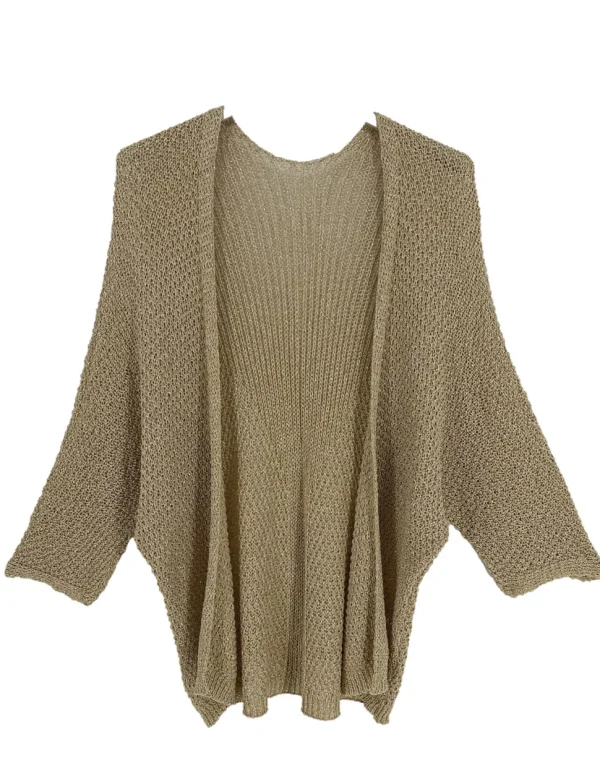 Fijngebreid vest sparkle gold.(GDE)