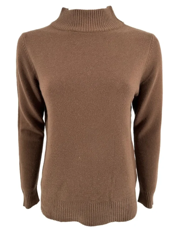 Fijngebreide turtleneck Sophie bruin (S-887)