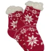 Fluffy huissokken met anti-slip noors fuchsia