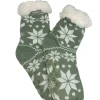 Fluffy huissokken met anti-slip noors licht groen