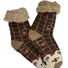 Fluffy huissokken met anti-slip strawberry