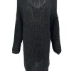 Gebreide tuniek met v-hals en glitter Fem zwart