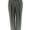 Geplooide broek met cross-over army