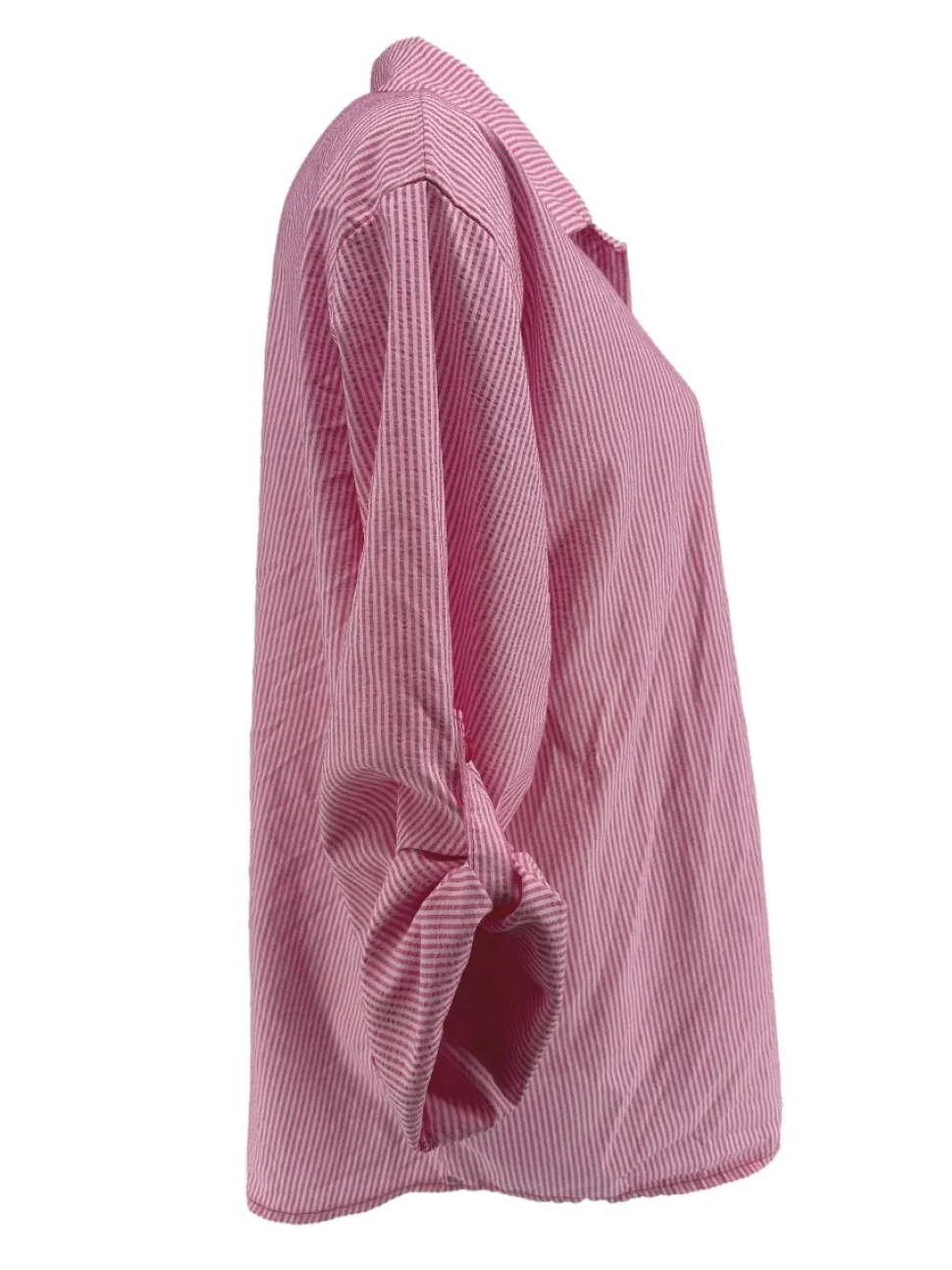 gestreepte_blouse_met_opr_1-2.webp Gestreepte blouse met oprol mouw krinkle fuchsia