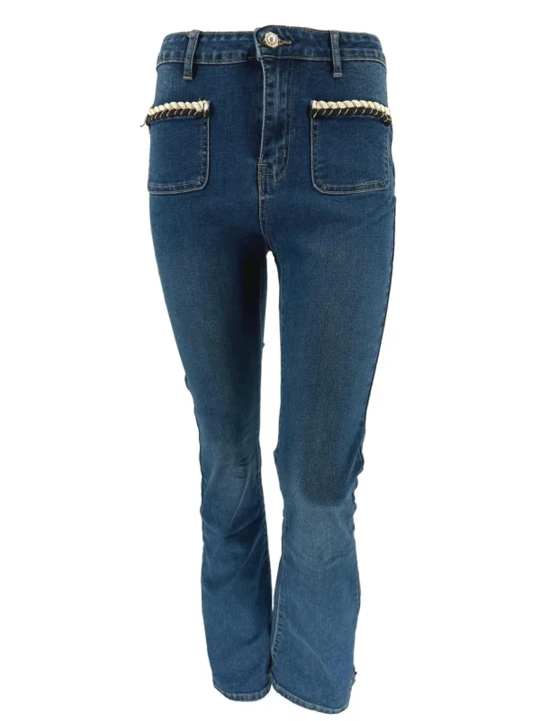 Goodies flair jeans met gevlochten details ( Q820 )JCH