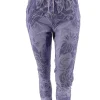 GROTERE Italy jogg-jeans met koord bladeren lila