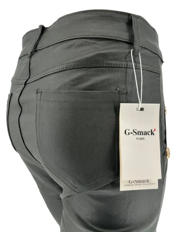 G-smack coating broek met gouden knopen army (SW5045-8). SALE. (kdib)