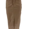 G-smack leather-look rok met split choco/bruin (SW5059-17). SALE